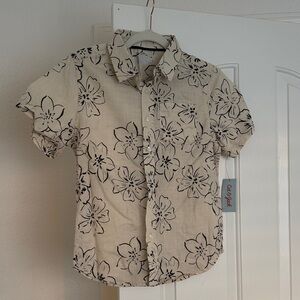Boys Floral Button-Up Shirt